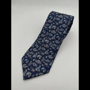 Eton Silk Blue Paisley Dotted Tie 3.5 X 60 Inches